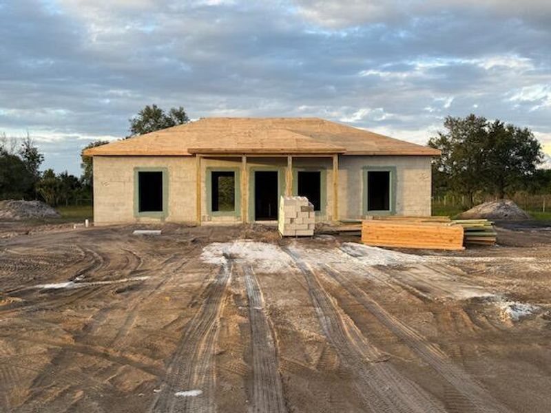 In-progress construction of a new home in , Okeechobee, FL (Image 6).