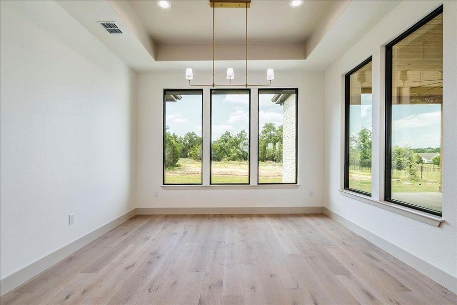 Natural light pours into this room, highlighting the clean lines and contemporary design.