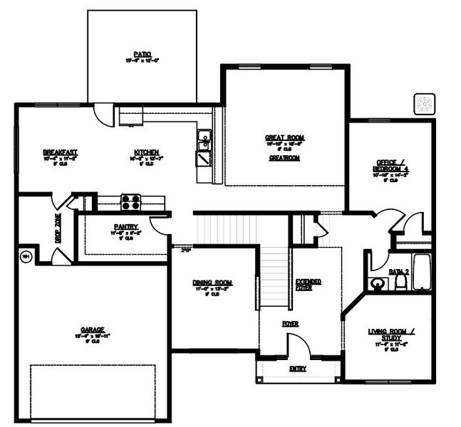 2D floor plan layout for the The Savannah by Smith Family Homes in Savannah Highlands, Savannah, GA (Image 4).