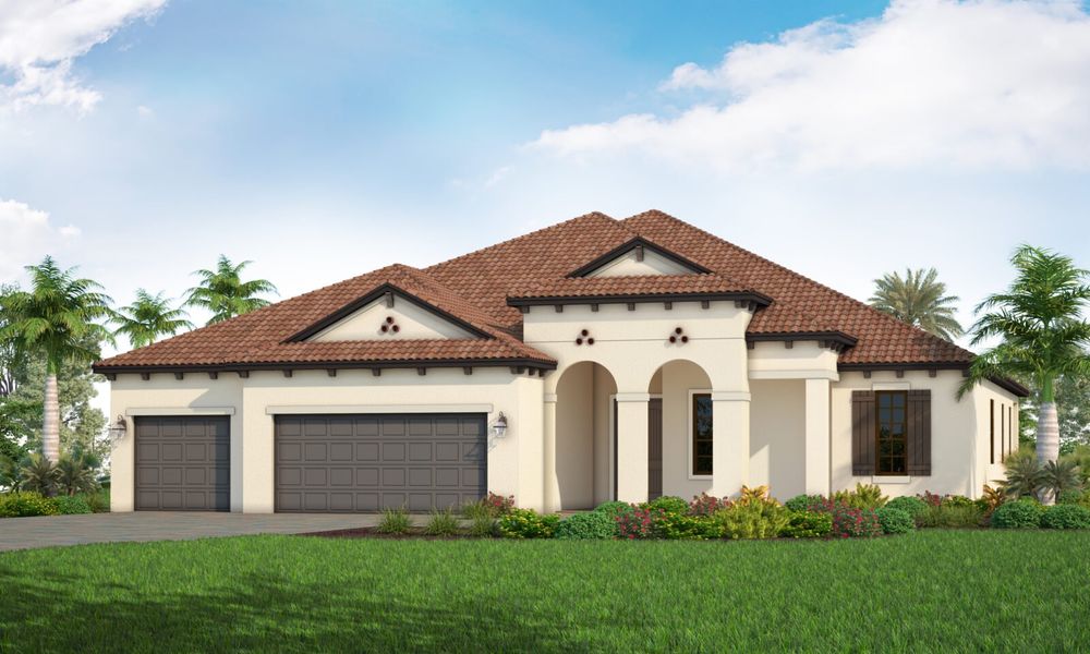 Representative exterior photo of a completed home built from the Kiawah 2 by Neal Communities in SkySail, Naples, FL (Image 19).