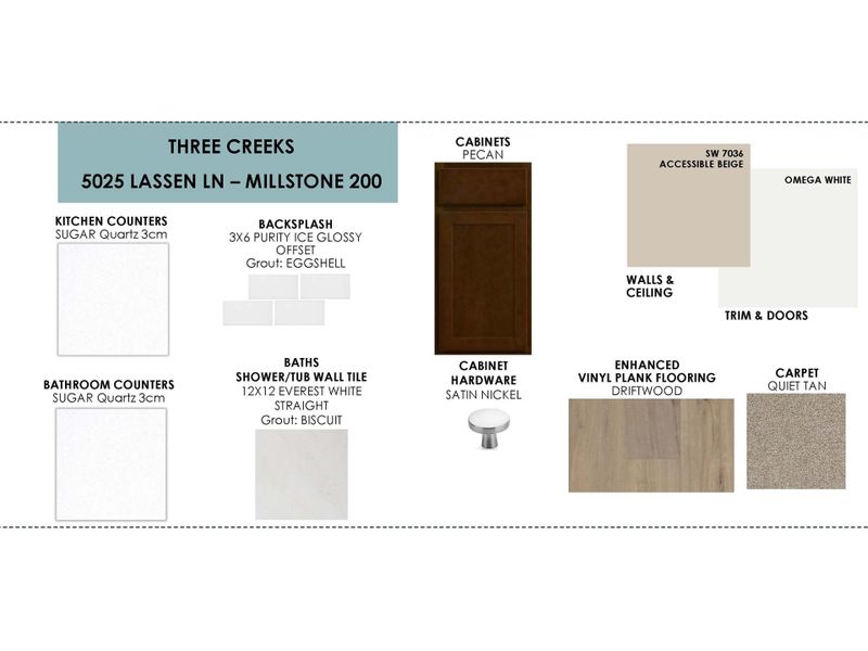 Sample of building materials used in homes in Three Creeks, Belton (Image 12).