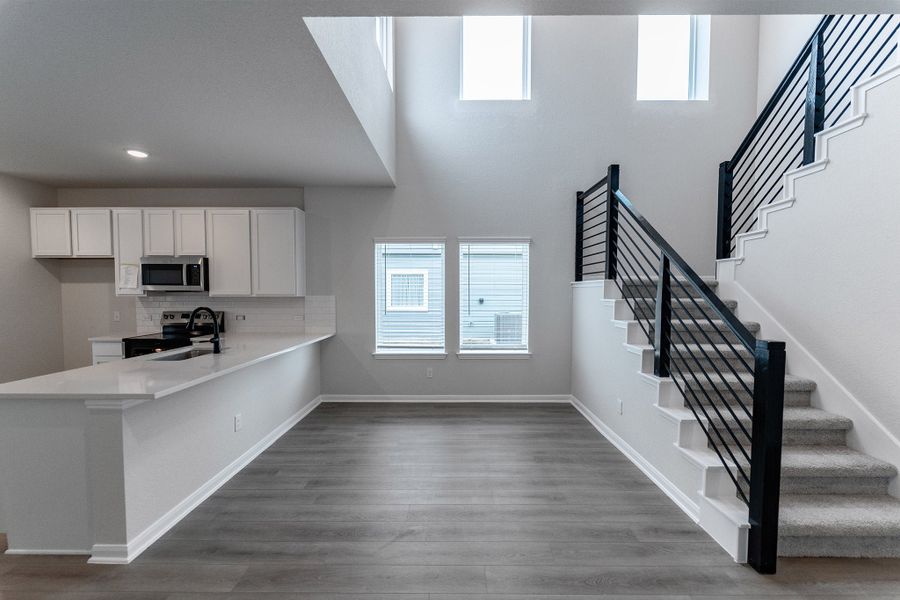 Furnished interior view inside a new home in Hannah Heights, Seguin (Image 2).