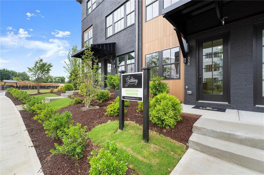 Exterior details and patio area of a home in The Gathering – Alpharetta, Alpharetta (Image 3).