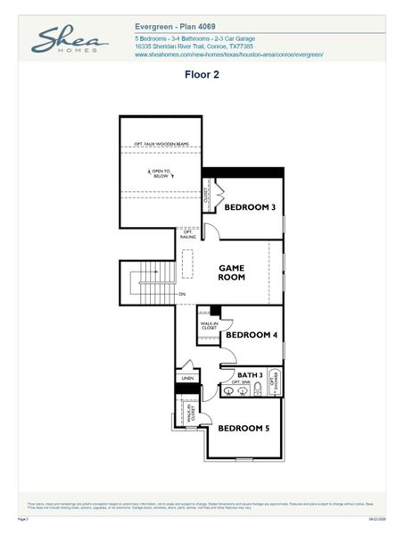 2D floor plan layout of this home in , Conroe, TX (Image 4).