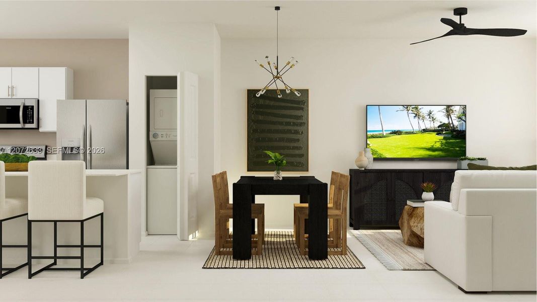 Furnished interior view inside a new home in Le Jardine, Florida City (Image 7).
