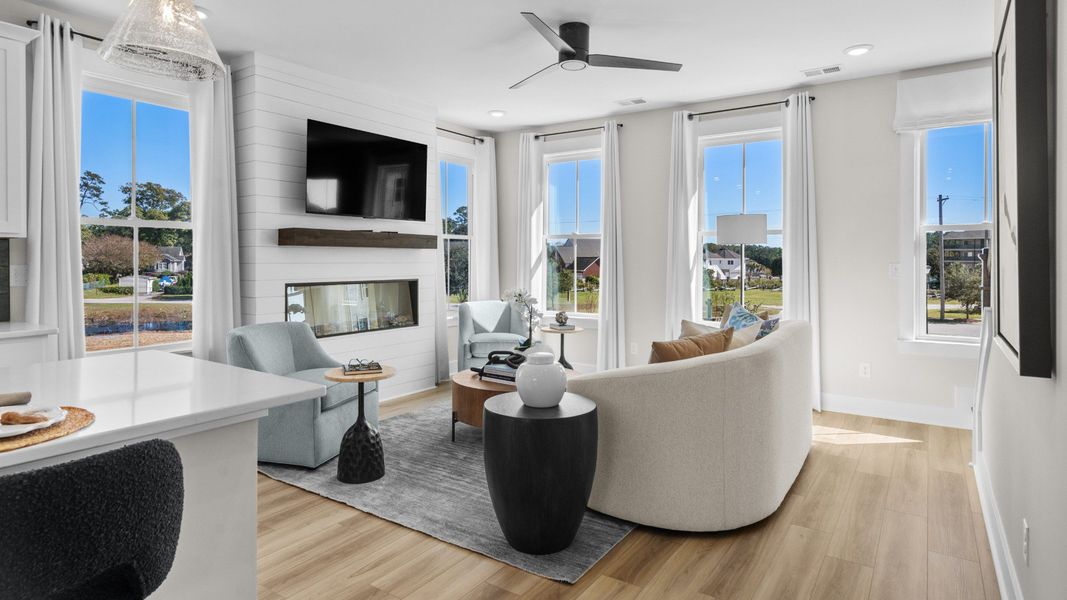 Representative furnished interior of a home built from the Brookgreen by DRB Homes in Park Circle Townhomes, Charleston (Image 6). Representative furnished interior of a home built from the Brookgreen by DRB Homes in Park Circle Townhomes, Charleston (Image 6).