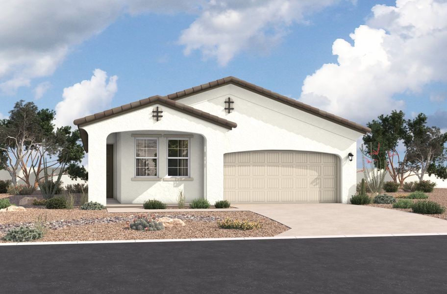 Representative exterior photo of a completed home built from the Pinehurst by Beazer Homes in Highpointe at Northpointe, Peoria, AZ (Image 20).