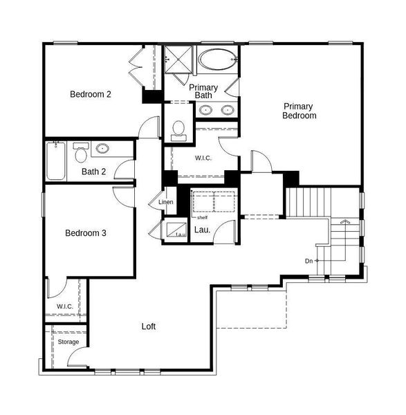 This floor plan features 3 bedrooms, 2 full baths, 1 half bath, and over 2,200 square feet of living space.