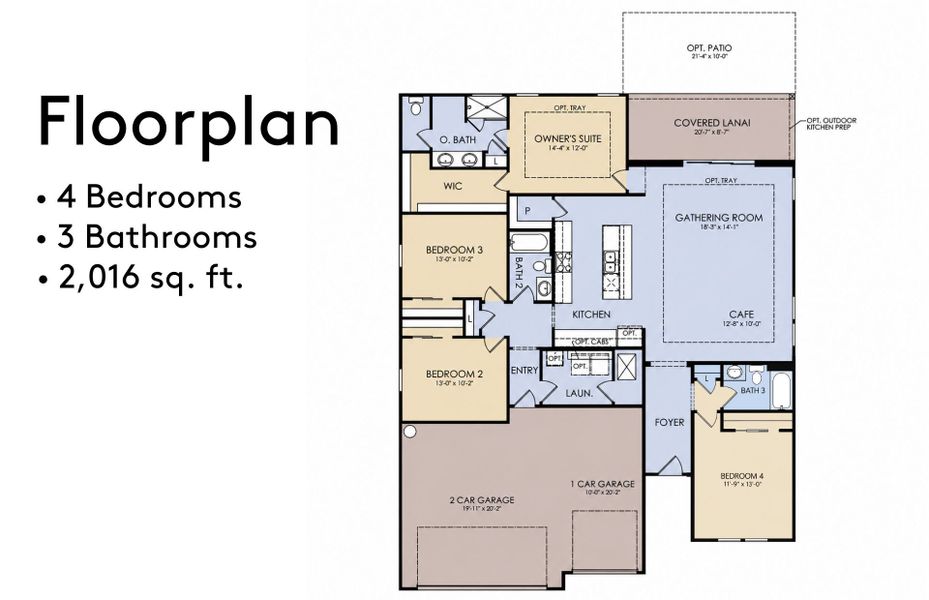2D floor plan layout of this home in Hyland Trail, Green Cove Springs, FL (Image 3).