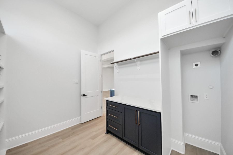 Pantry with space for stackable washer/dryer Pantry with space for stackable washer/dryer