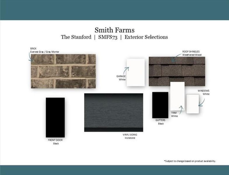 Sample of building materials used in homes in Smith Farms, Murfreesboro (Image 30).