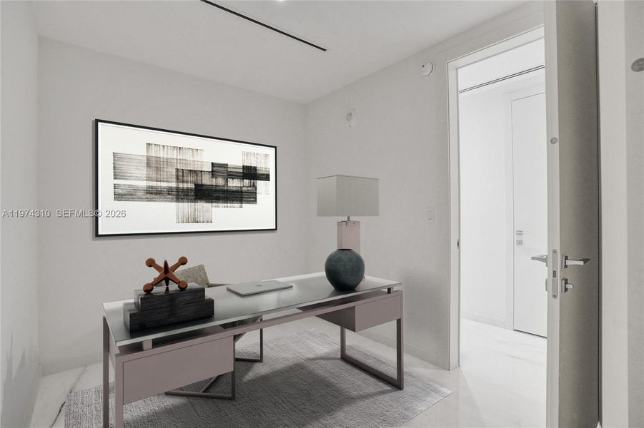 Furnished interior view inside a new home in , Miami (Image 11).