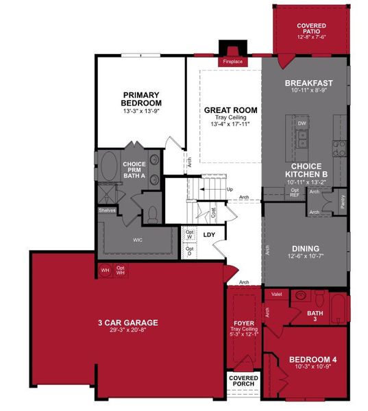 2D floor plan layout of this home in Brookville Estates, Forney, TX (Image 2).