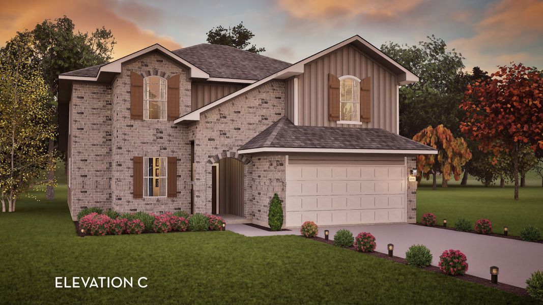 Representative exterior photo of a completed home built from the San Marcos by CastleRock Communities in Hickory Ridge Estates, Elmendorf, TX (Image 22).