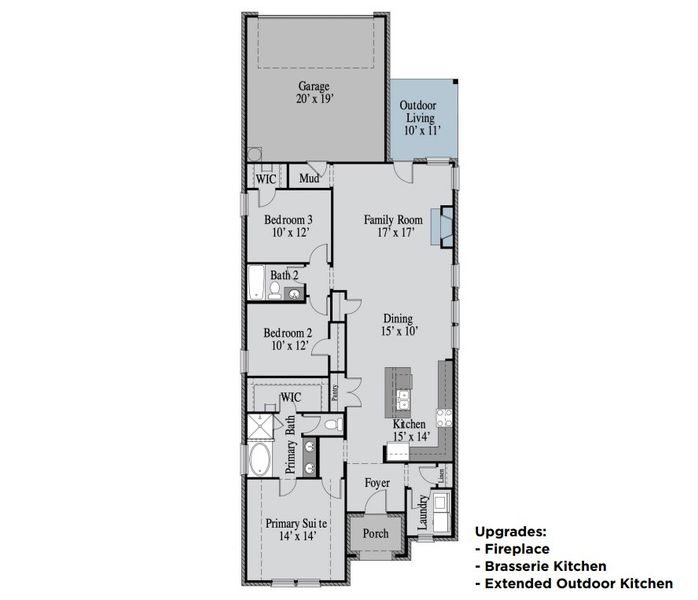 2D floor plan layout of this home in Edgewater, Fate, TX (Image 2). 2D floor plan layout of this home in Edgewater, Fate, TX (Image 2).