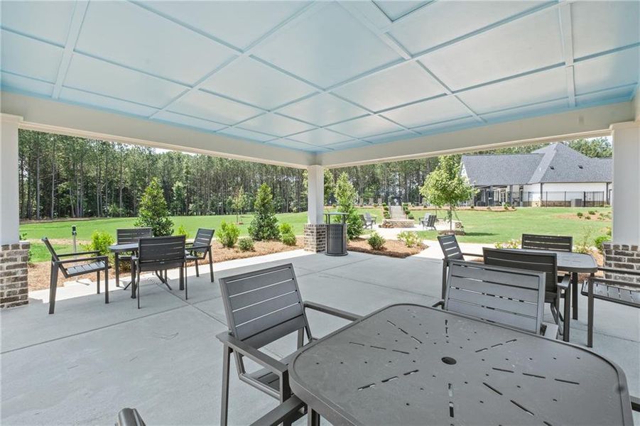 Exterior details and patio area of a home in Hawthorne Ridge, McDonough (Image 4).