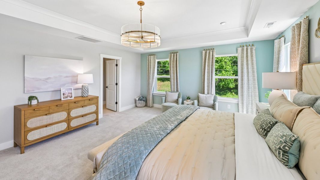The Jordan Plan by DRB Homes in Farms at Bellingham, Mooresville, NC - Primary Bedroom The Jordan Plan by DRB Homes in Farms at Bellingham, Mooresville, NC - Primary Bedroom