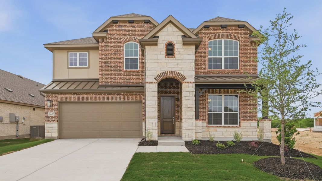 Front exterior of a new home in Churchill, Anna, TX, highlighting curb appeal (Image 1). Front exterior of a new home in Churchill, Anna, TX, highlighting curb appeal (Image 1).