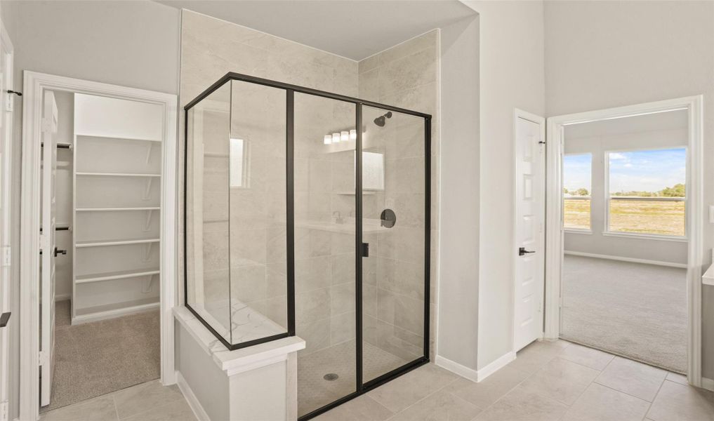 Large shower in the primary bath (*Photo not of actual home and used for illustration purposes only.) Large shower in the primary bath (*Photo not of actual home and used for illustration purposes only.)