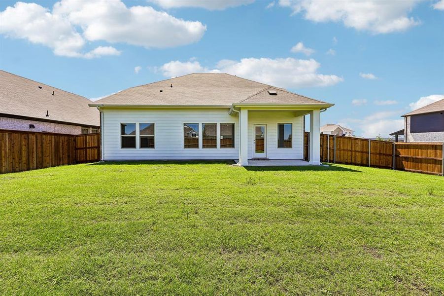 Exterior details and patio area of a home in Lakehaven - Signature Series, Farmersville (Image 3). Exterior details and patio area of a home in Lakehaven - Signature Series, Farmersville (Image 3).