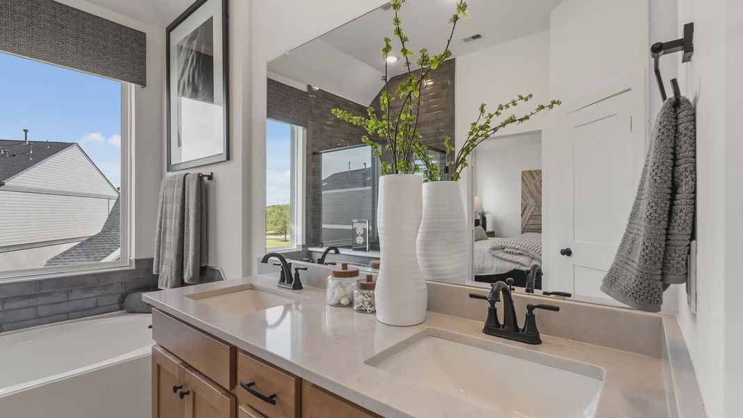Furnished interior view inside a new home in Bridgeland Chateaus, Cypress (Image 20). Furnished interior view inside a new home in Bridgeland Chateaus, Cypress (Image 20).