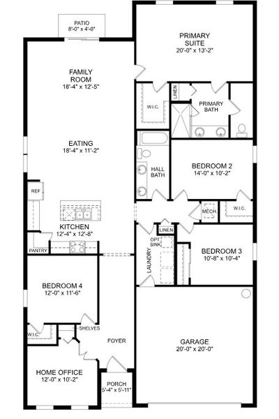 2D floor plan layout for the The Webber by Stanley Martin Homes in Wynnstone, Davenport, FL (Image 2).