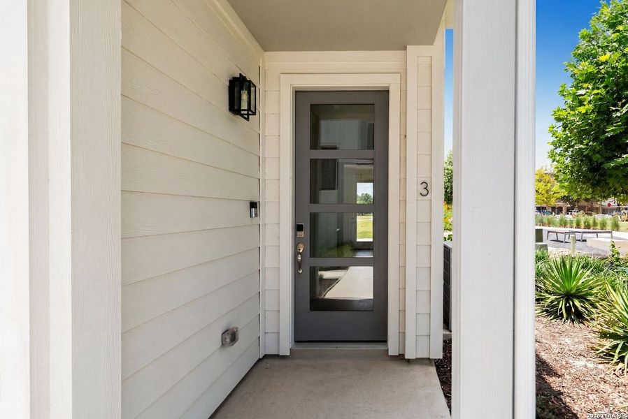 Exterior details and patio area of a home in Victoria Commons, San Antonio (Image 29).