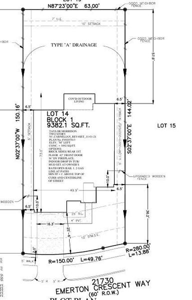 21730 Emerton Crescent Way preliminary plot plan 21730 Emerton Crescent Way preliminary plot plan