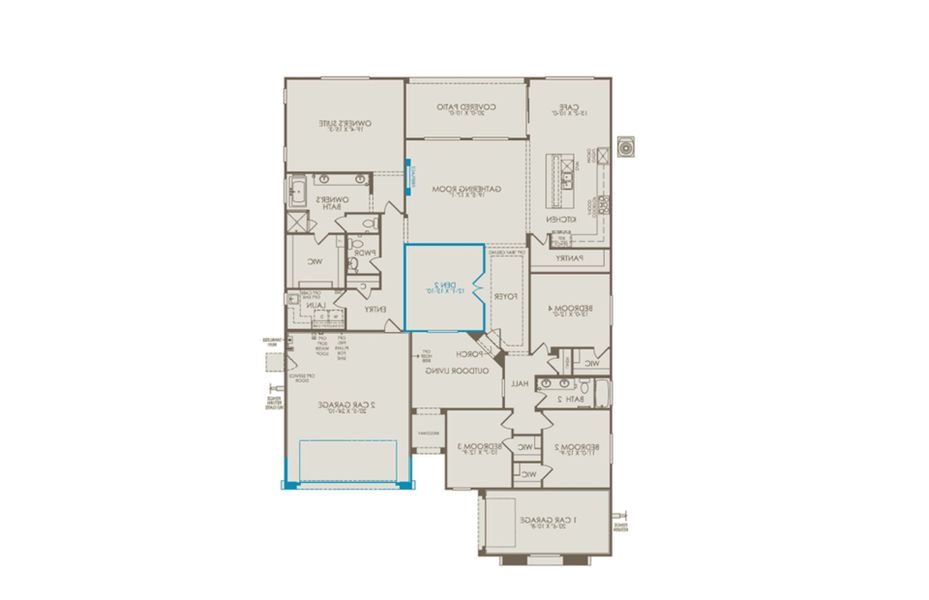 2D floor plan layout of this home in Artisan at Asante, Surprise, AZ (Image 3).