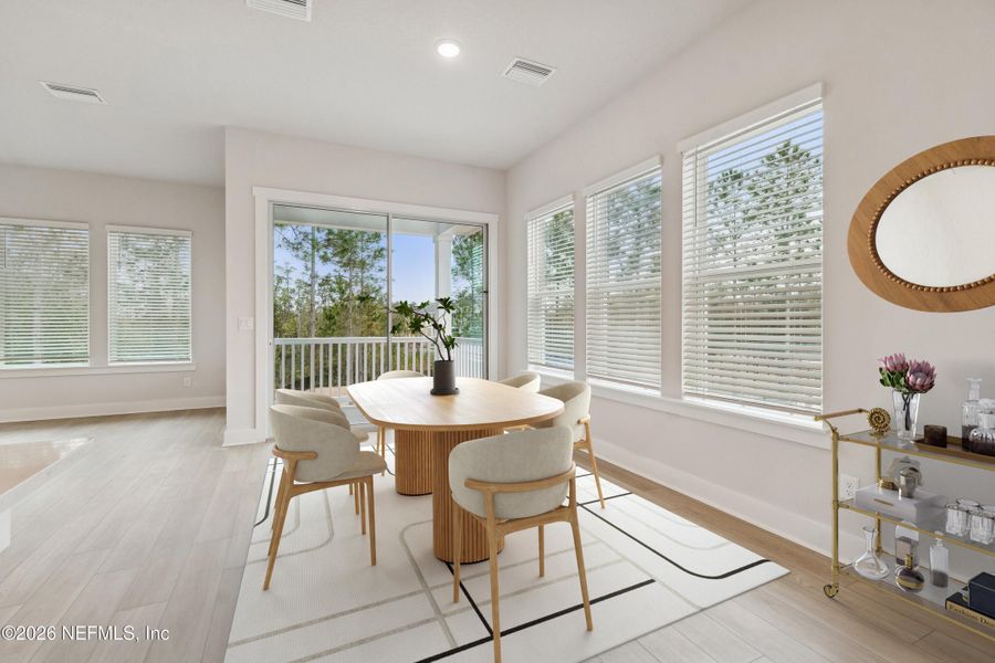 Furnished interior view inside a new home in Kettering at eTown - Paired Villas, Jacksonville (Image 8).