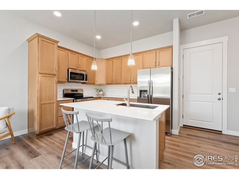 Large island for an eat-in kitchen!