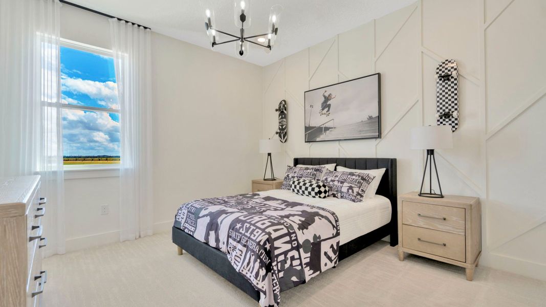 The Fifth Bedroom of a DRB Homes Grand Eider model, which is a home plan offered at Serengeti in Spring Hill, FL.