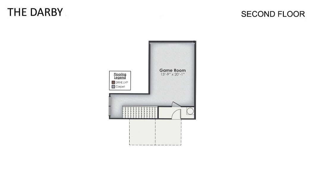 2D floor plan layout for the DARBY by D.R. Horton in Indigo Preserve, Leland, NC (Image 21).