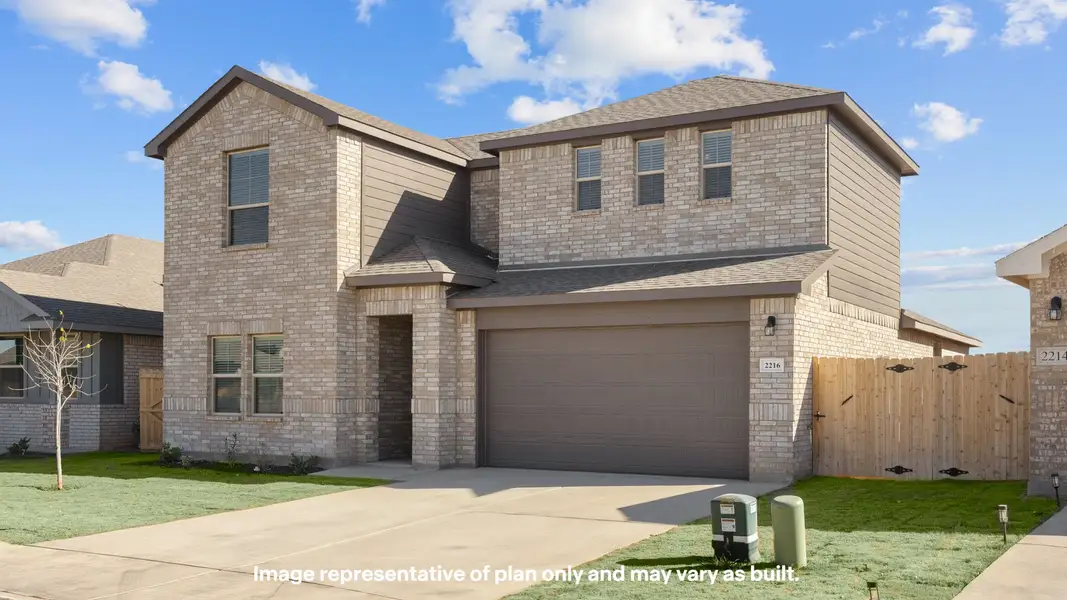 Front exterior of a new home in Northwest Passage, Midland, TX, highlighting curb appeal (Image 15). Front exterior of a new home in Northwest Passage, Midland, TX, highlighting curb appeal (Image 15).