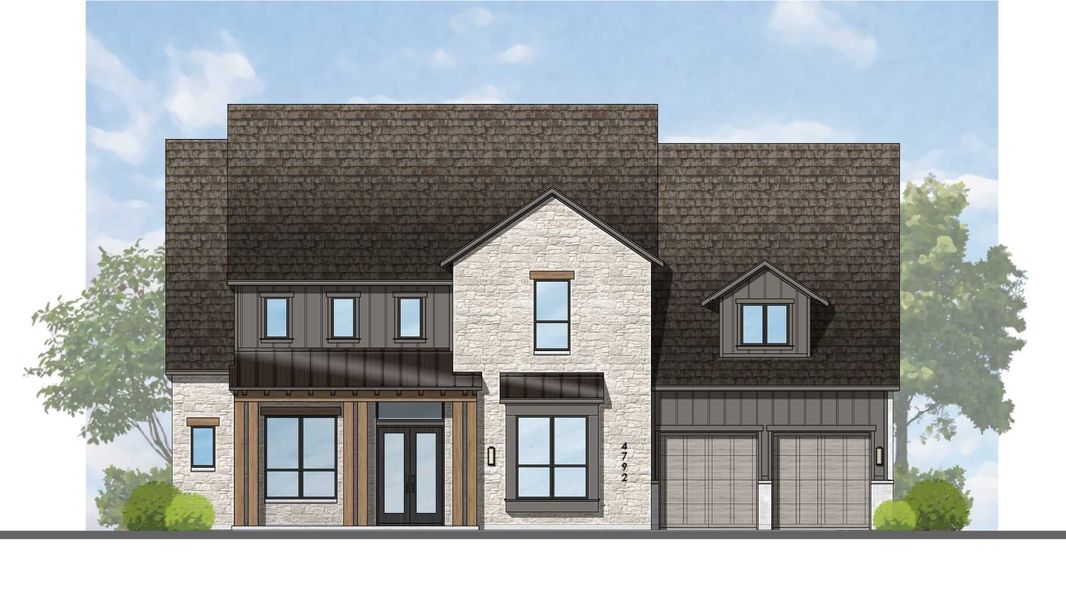 Representative rendering of the exterior for the 817 Plan by Highland Homes (Image 27).