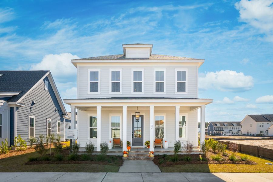 Front exterior of a new home in Nexton, Summerville, SC, highlighting curb appeal (Image 2).