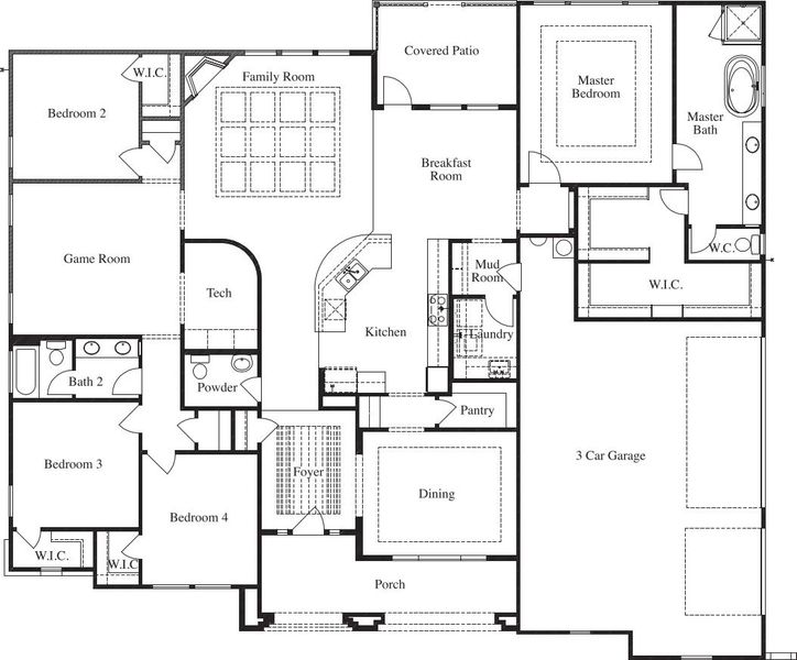2D floor plan layout for the 3000 by Texas Homes in Legend Park, Castroville, TX (Image 3). 2D floor plan layout for the 3000 by Texas Homes in Legend Park, Castroville, TX (Image 3).
