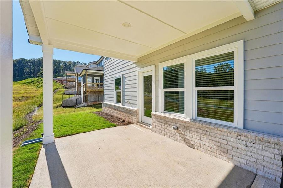 Exterior details and patio area of a home in Hemingway - Reserve Series, Cumming (Image 29).