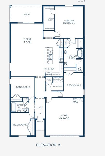 2D floor plan layout for the Miramar by Maronda Homes in Briarwood, Alachua, FL (Image 5).