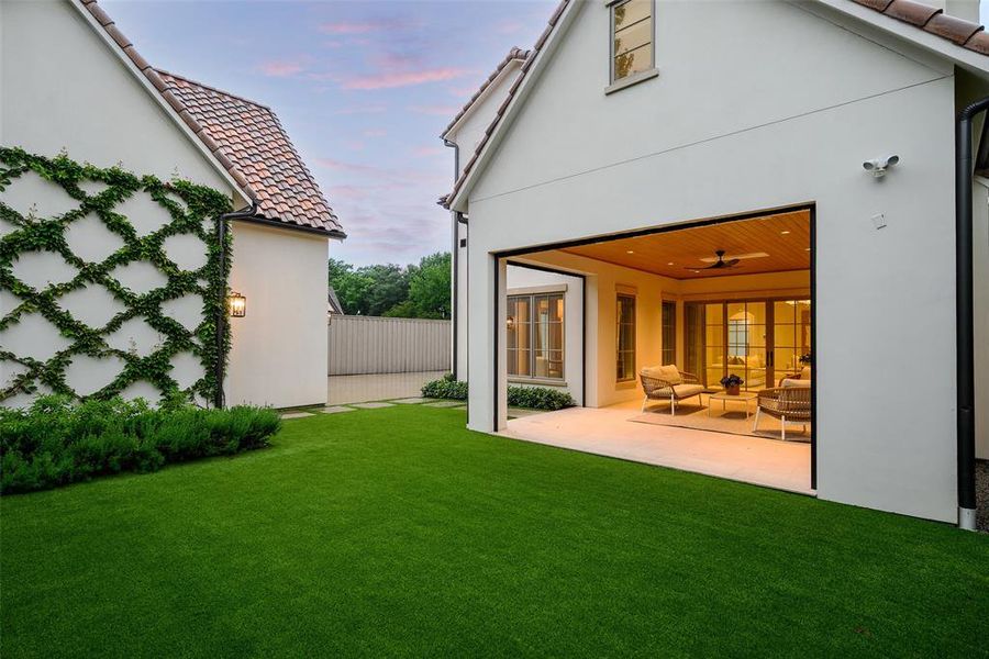 Turfed backyard