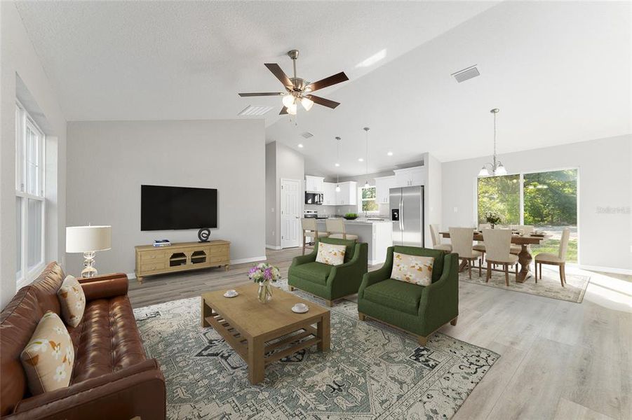 Furnished interior view inside a new home in , Dunnellon (Image 3).