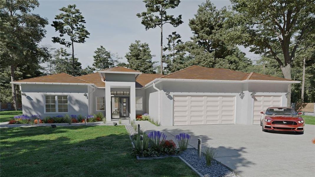 Front exterior of a new home in , Port Charlotte, FL, highlighting curb appeal (Image 1).