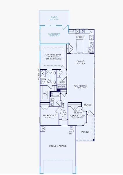 2D floor plan layout of this home in Del Webb Chateau Elan, Hoschton, GA (Image 3).