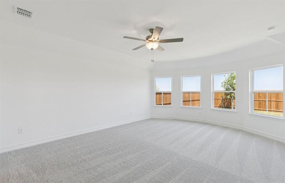 Elegant owner's suite with large windows Elegant owner's suite with large windows