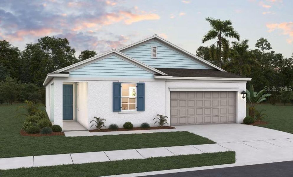 Front exterior of a new home in River Hall, Alva, FL, highlighting curb appeal (Image 1). Front exterior of a new home in River Hall, Alva, FL, highlighting curb appeal (Image 1).