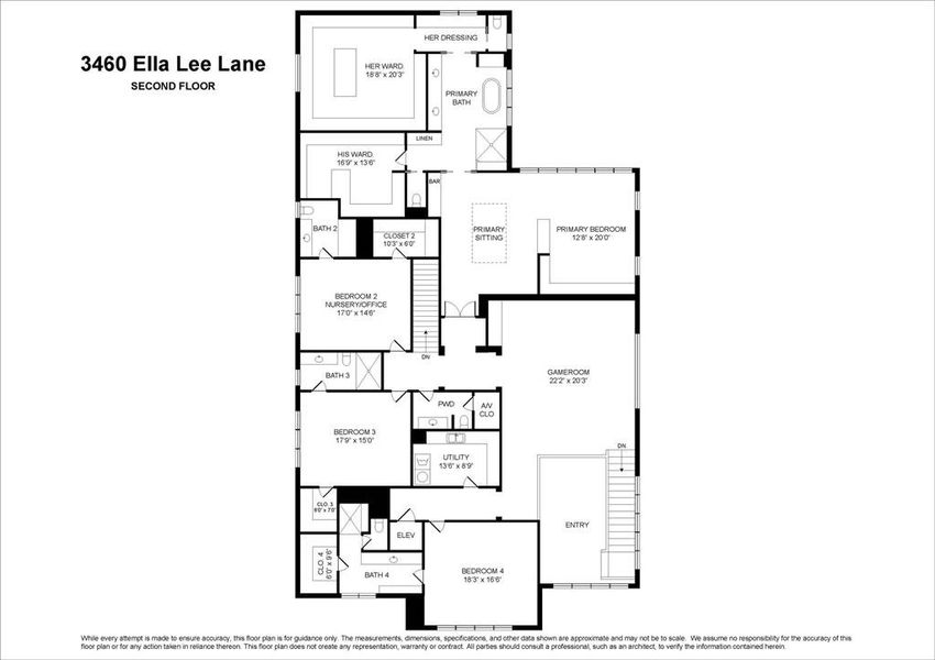 Floor plan of 2nd floor.