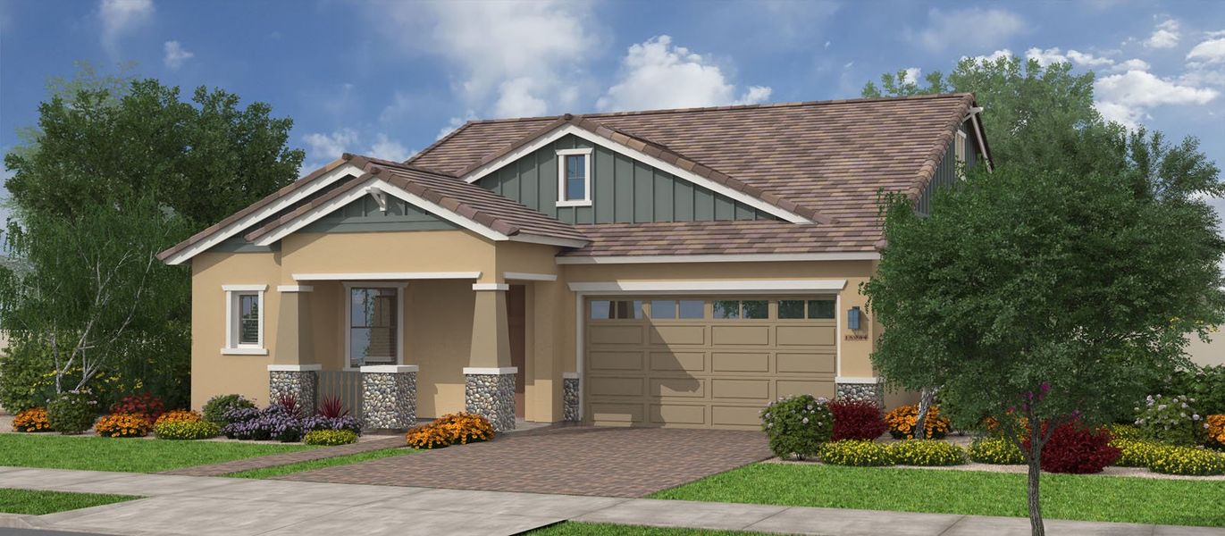 Representative exterior photo of a completed home built from the Textiler by Fulton Homes in Seaboard at Cooley Station, Gilbert, AZ (Image 5).