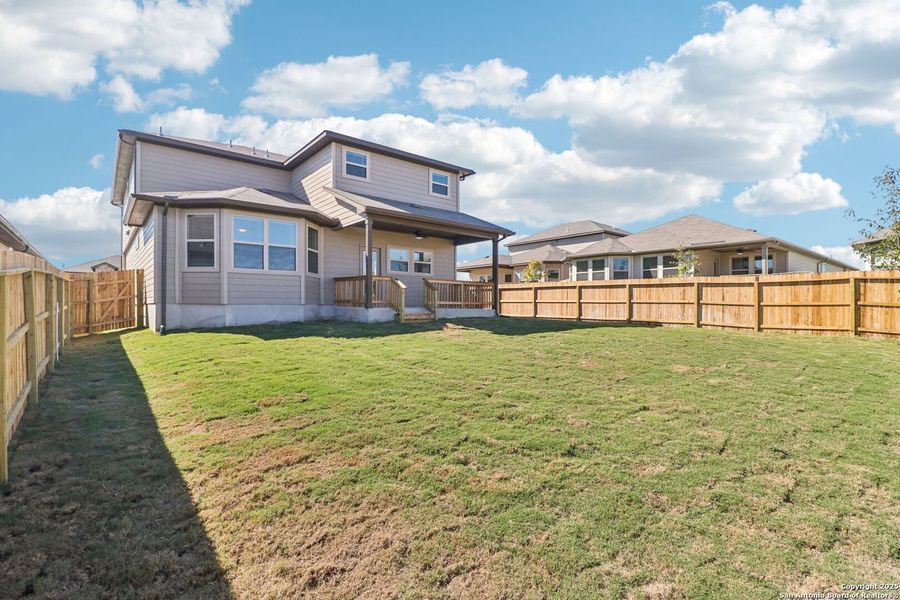Exterior details and patio area of a home in Legendary Trails - Premier Series, Cibolo (Image 25).