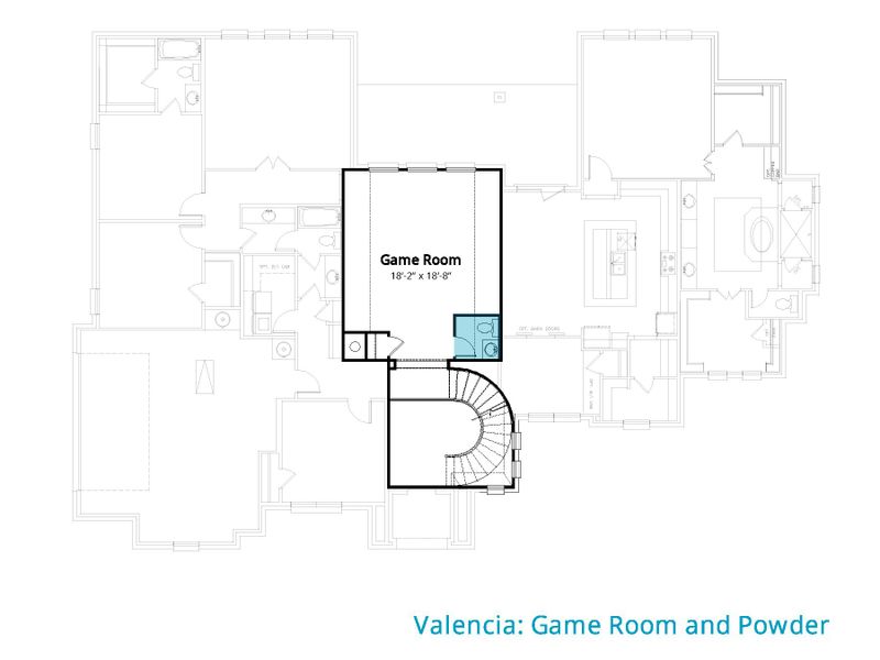 2D floor plan layout for the Valencia by John Houston Homes in Tuscan Estates, undefined, TX (Image 5). 2D floor plan layout for the Valencia by John Houston Homes in Tuscan Estates, undefined, TX (Image 5).