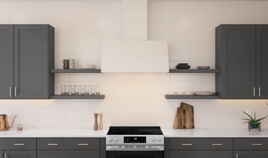 Loft Look kitchen with open shelving